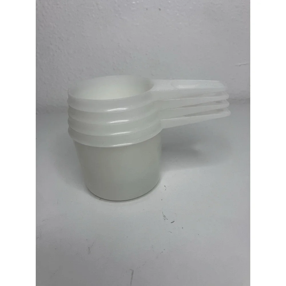 Vintage Tupperware Set Of 4 Nesting Measuring Cups Opaque White 761 762 763 764